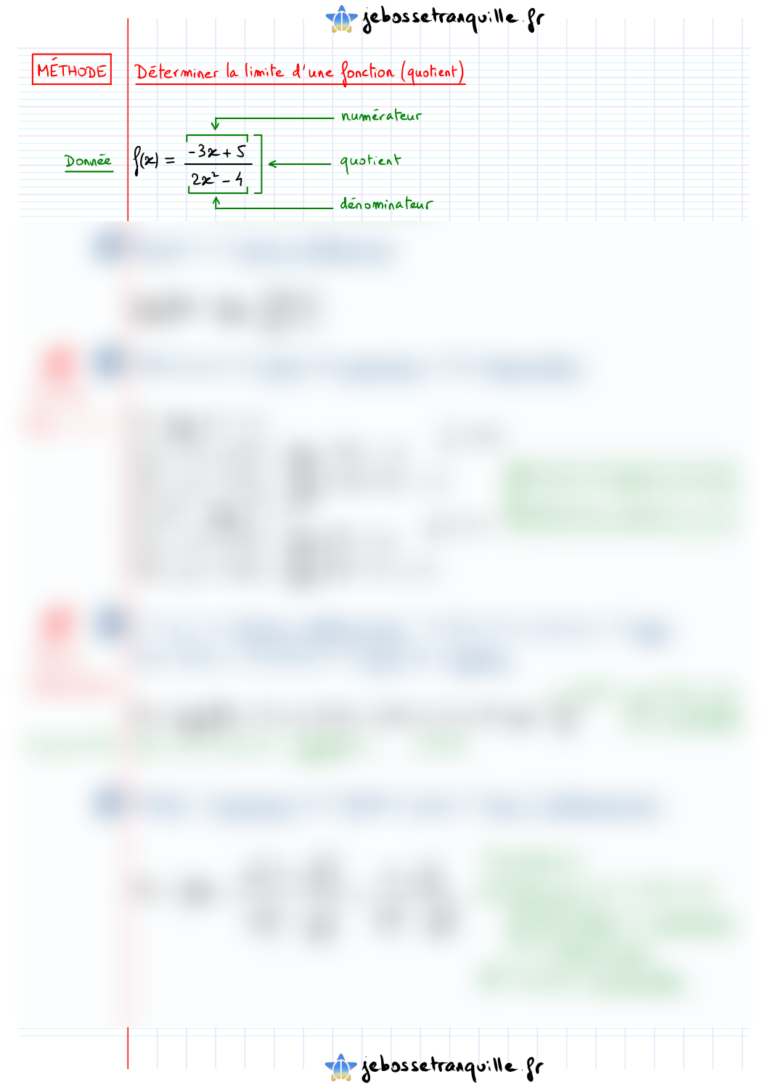comment calculer la limite d'une fonction quotient