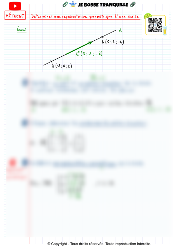 déterminer une représentation paramétrique d'une droite