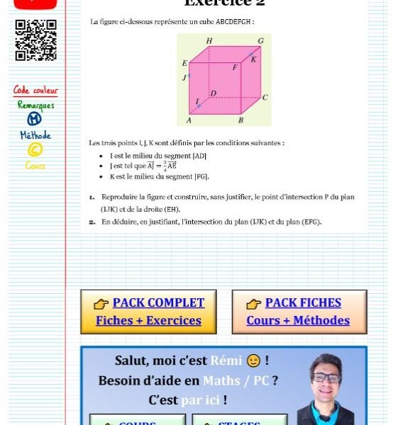 Exercice vecteur droite et plan de l'espace​ 2