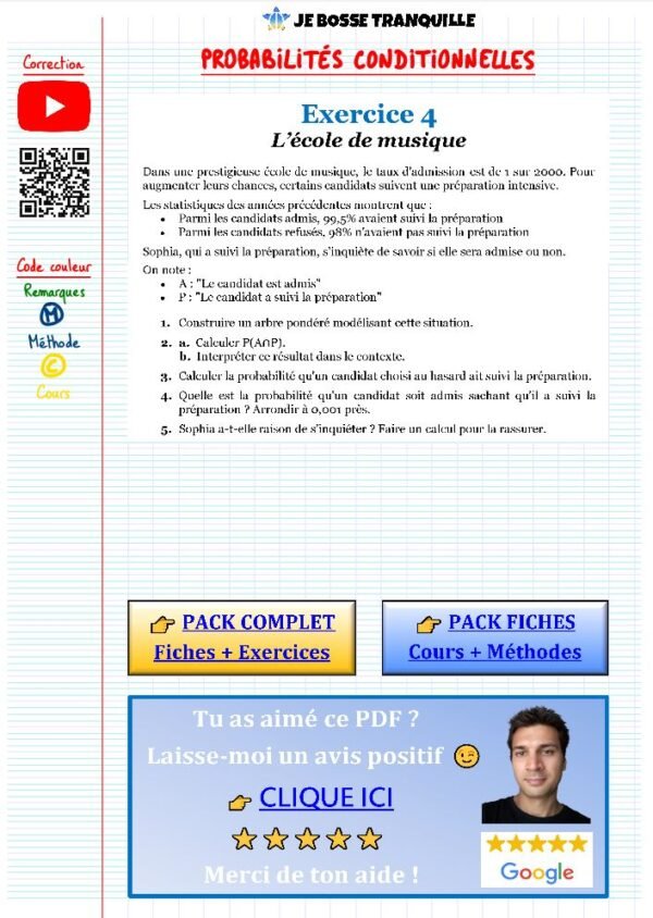 exercice probabilité 1ere spe maths