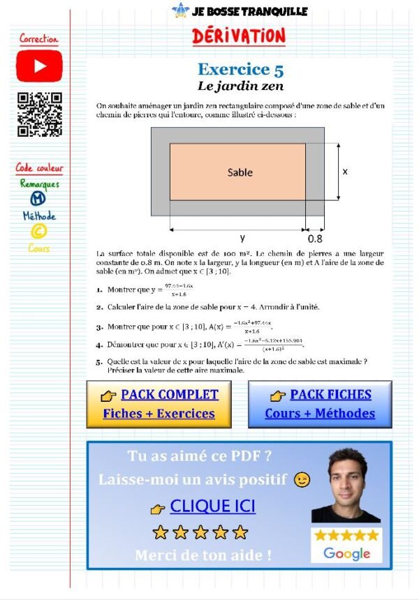 exercice derivation premiere pdf