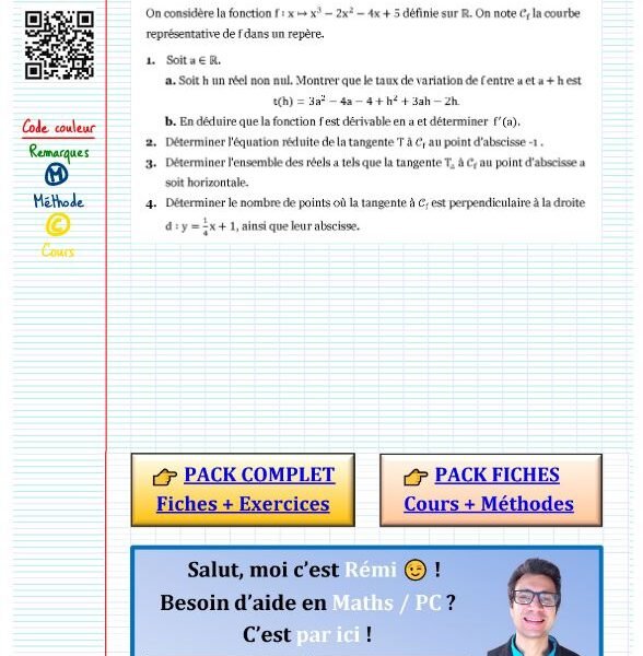 Exercice sur la derivation 1ere