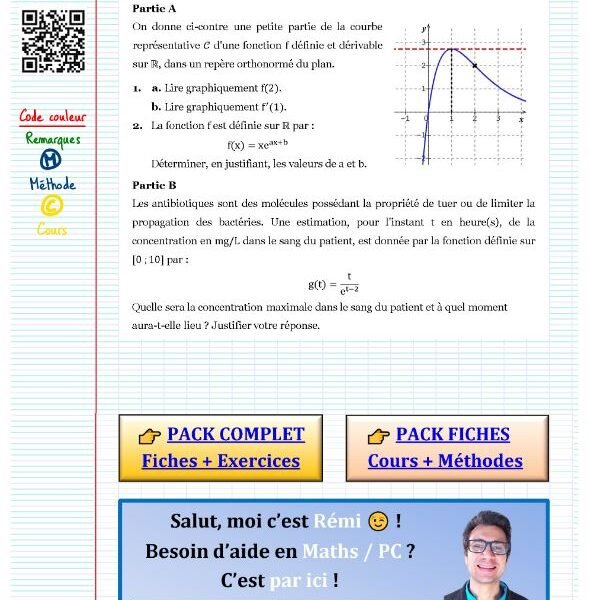 Exercice fonction exponentielle premiere​