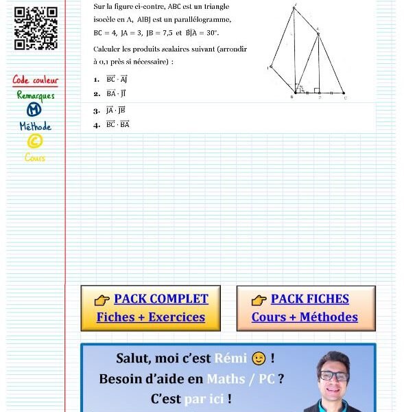 Exercice sur le produit scalaire​