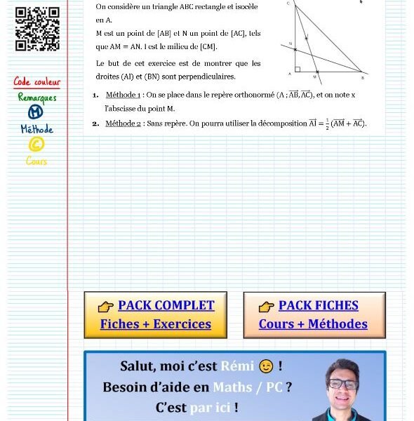 Exercice premiere produit scalaire