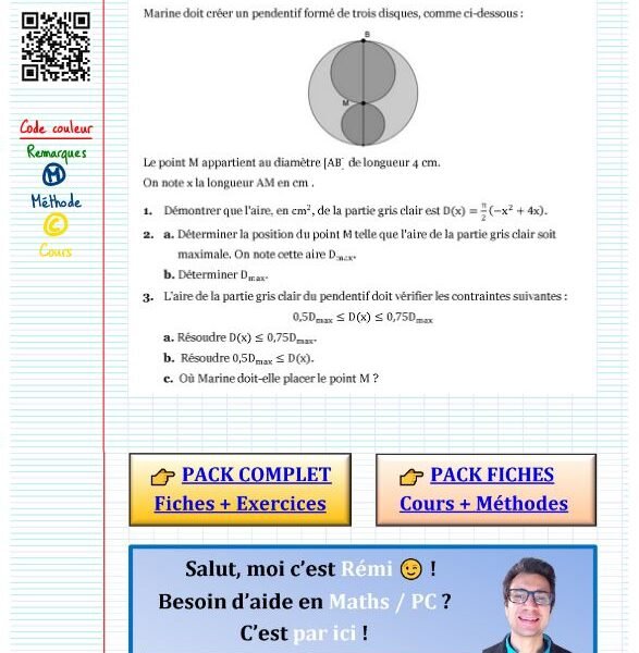 Fonction polynome du second degré exercice