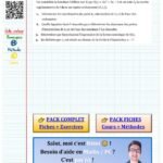 Exercice math 1ere fonction polynome du second degré