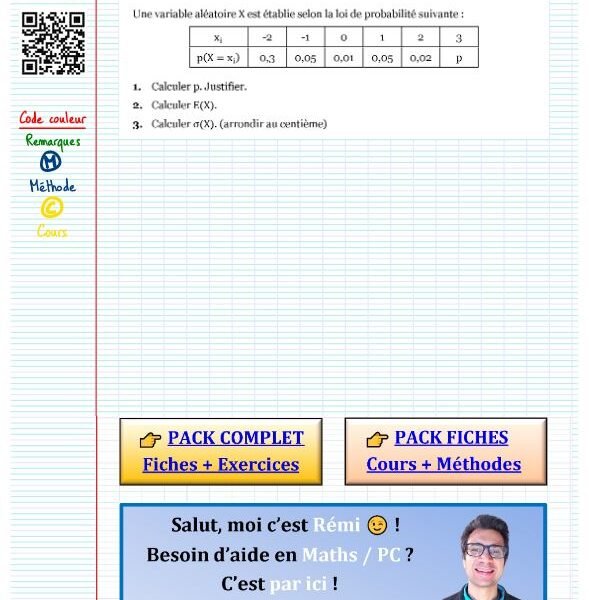 Exercice proba variable aleatoire​