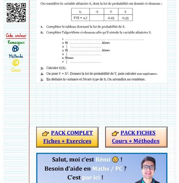Exercice esperance variance ecart type