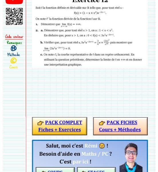 EXO TYPE DS 12 | Calcul de limite exercice​