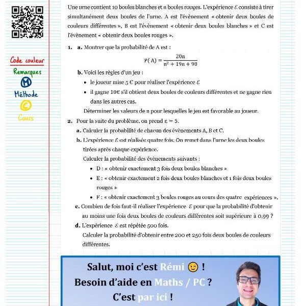 Exercice maths loi binomiale