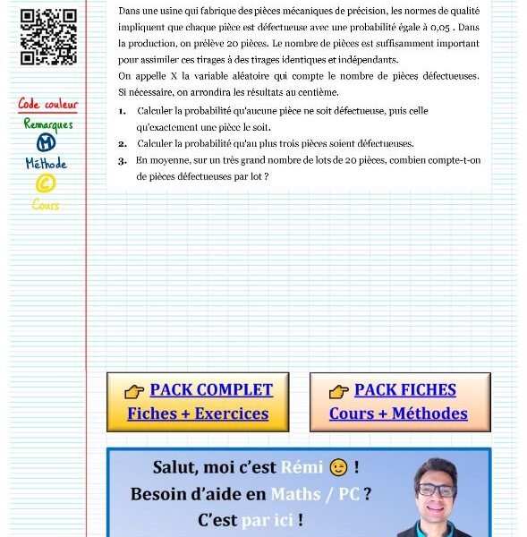 Loi binomiale exercice​