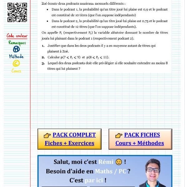 Loi binomiale exercice corrigé pdf​