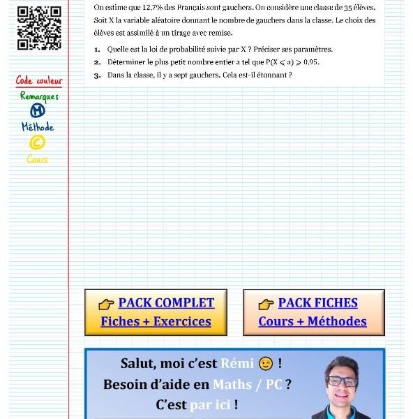 Exercice corrigé loi binomiale​