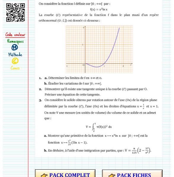 Exercice bac integrale