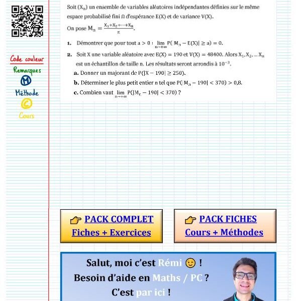EXO TYPE DS 11 | Exercice loi faible des grands nombres​