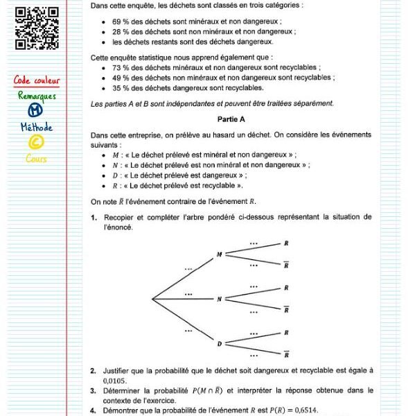 Exercice type bac probabilité spé maths