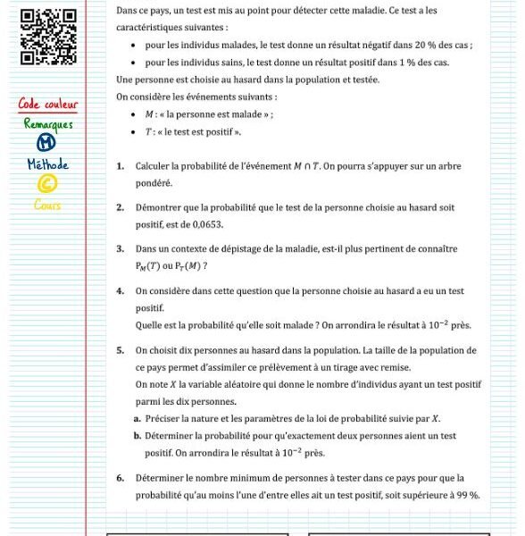 Exercice type bac maths probabilité​