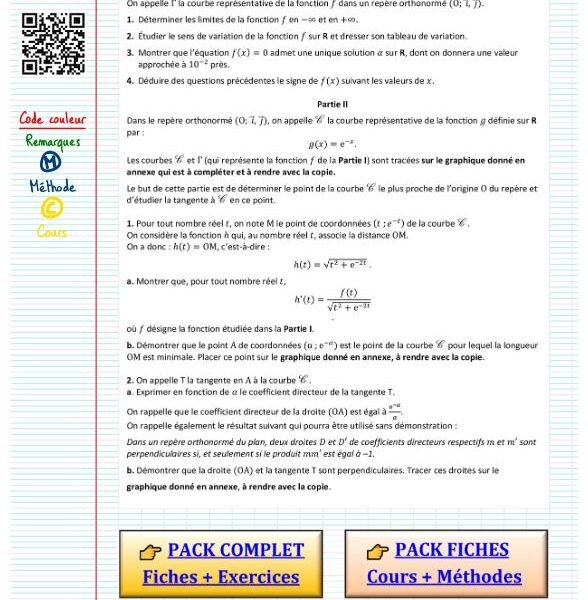 Etude de fonction type bac​