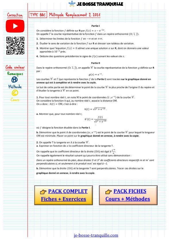Etude de fonction type bac​