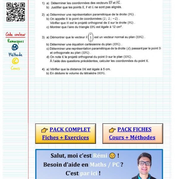 Geometrie dans l'espace type bac​