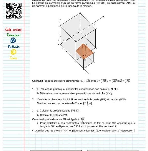 Exercice type bac geometrie​
