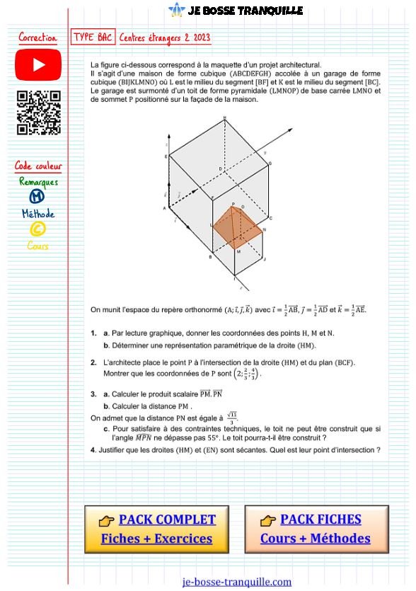 Exercice type bac geometrie​