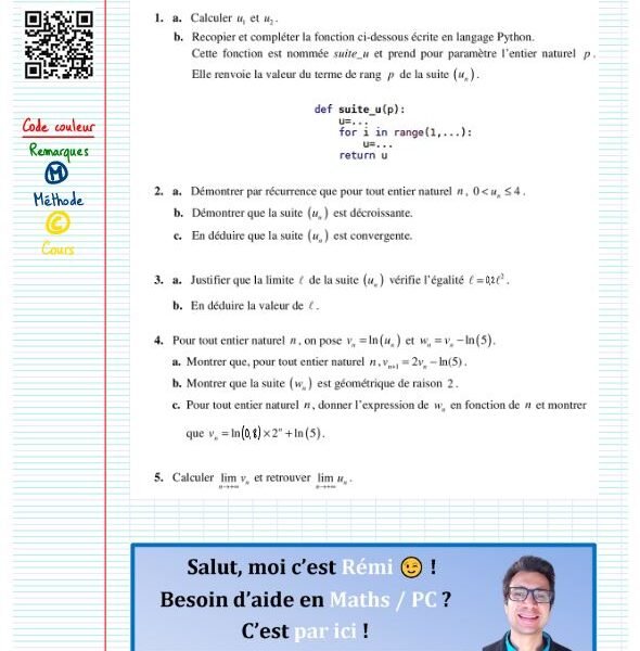 Exercice type bac suites