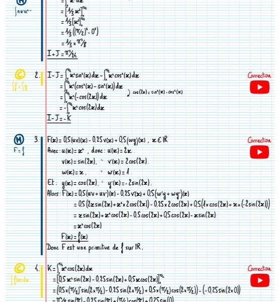 Exercices Calcul intégral terminale
