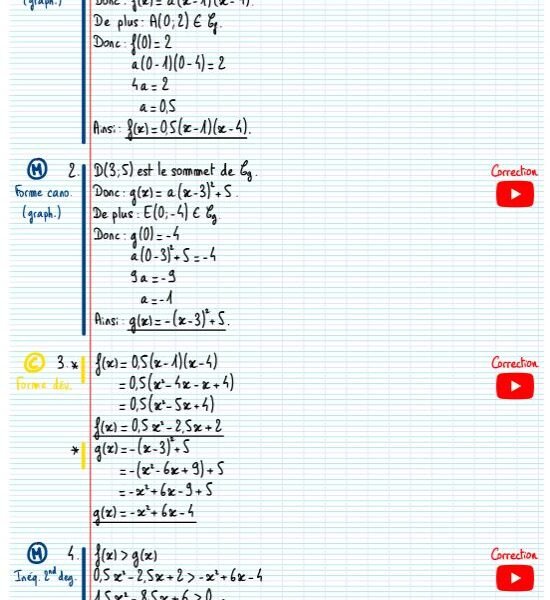 Exercices Polynomes du second degré​