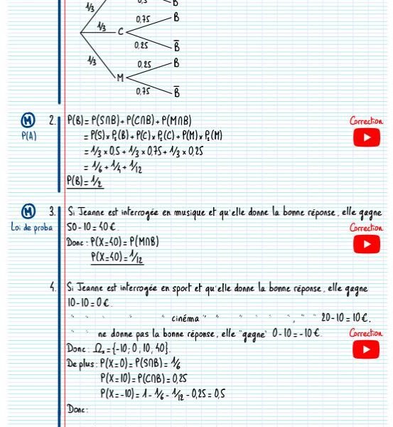 Exercices Variables aleatoires​