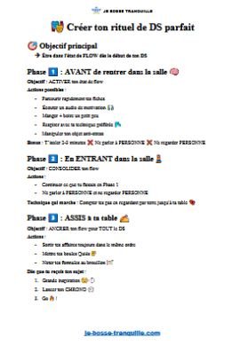 Créer ton rituel de DS parfait